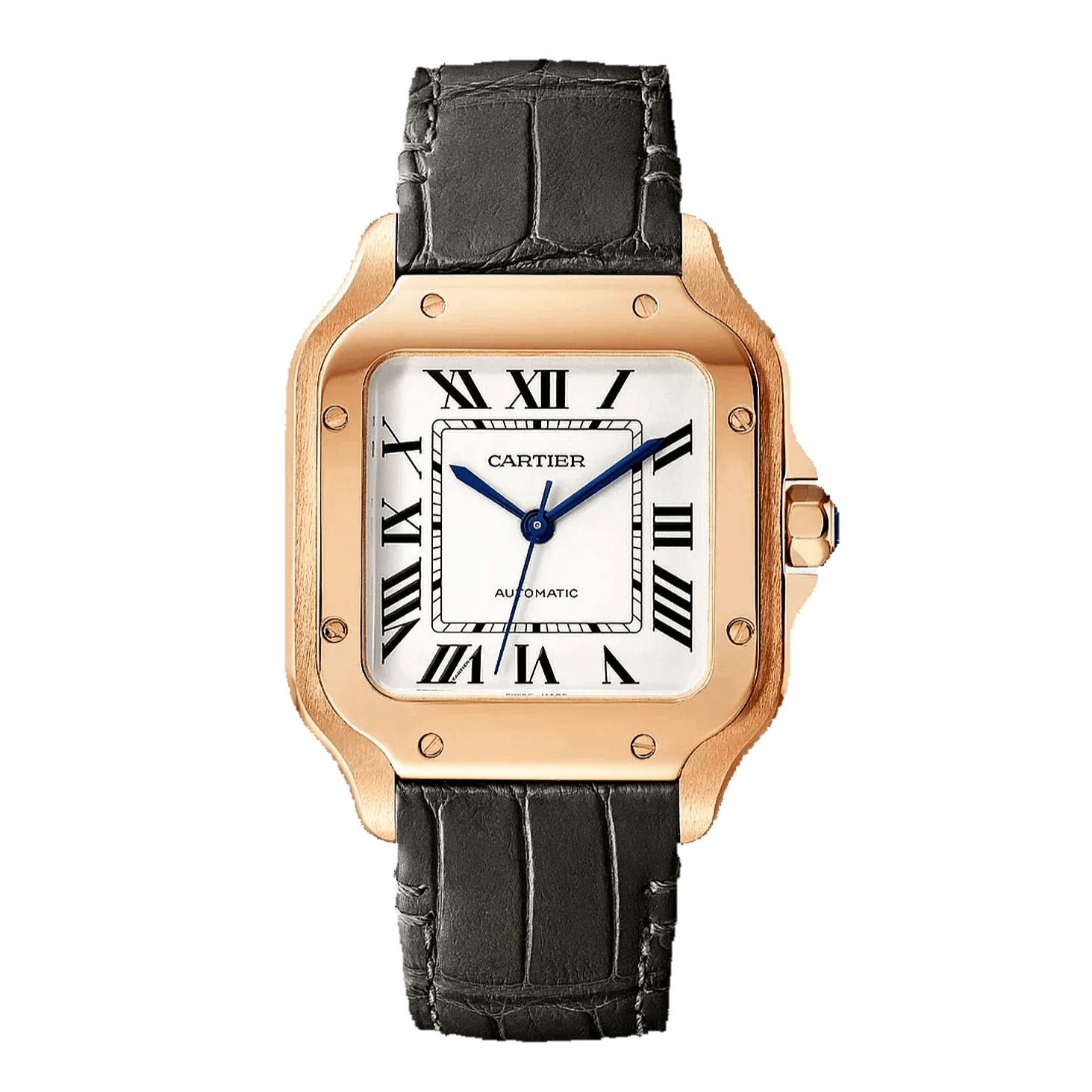 Cartier_SantosDeCartierLarge_Ref-WGSA0019_RoseGold-SilverOpalineDial_Front